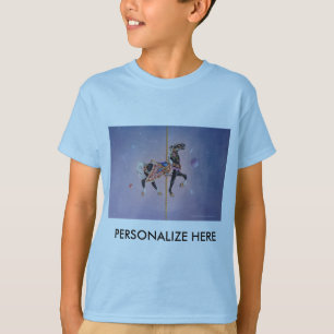 Kid's Light Tees - Petaluma Carousel Horse 2