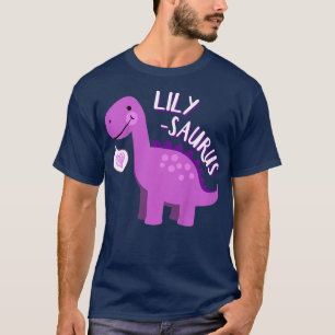Kids LilySaurus Dinosaur Name T Personalised Gift T-Shirt