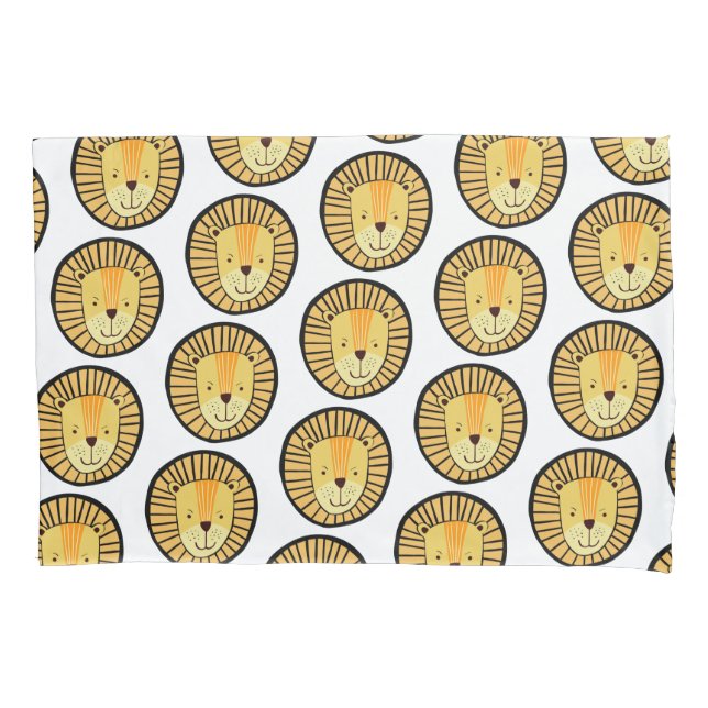 Kids Lion Jungle Animal Pattern Pillowcase (Front)