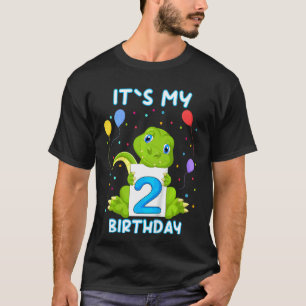 Kids Little Crocodile Aligator 2nd Birthday My Bir T-Shirt