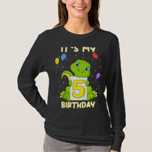 Kids Little Crocodile Aligator 5th Birthday My Bir T-Shirt