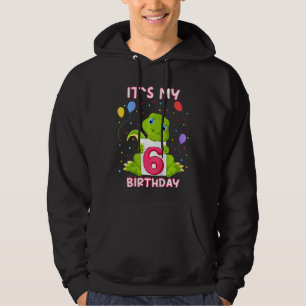 Kids Little Crocodile Aligator 6th Birthday My Bir Hoodie