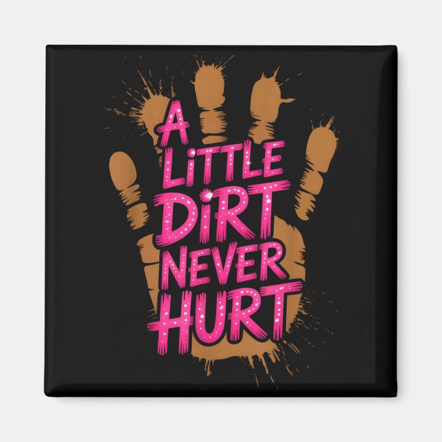 Kids Little Dirt Hurt Mud Run Mudder Trail Runner Magnet (Front)