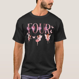 Kids Little Fairy Girl 4th Birthday 4 Years Old Fa T-Shirt