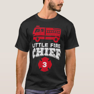 Kids Little Fire Chief 3 Truck 3rd Birthday Firefi T-Shirt
