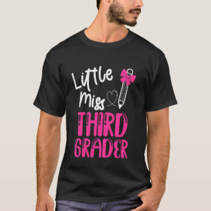 Kids Little Miss 3rd Third Grader Cute Girl Back T T-Shirt