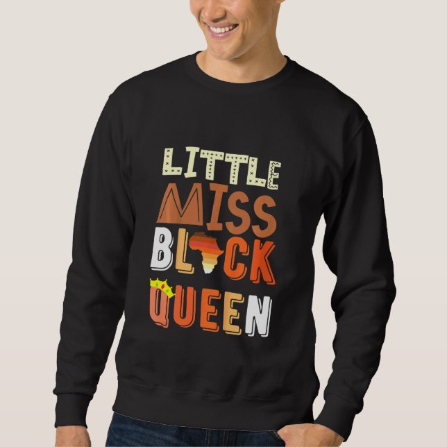 Kids Little Miss Black Queen Melanin Brown Skin Gi Sweatshirt (Front)