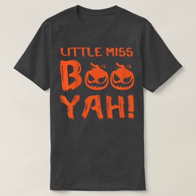 Kids Little Miss Boo Yah Lazy Halloween Costume Fu T-Shirt (Design Front)