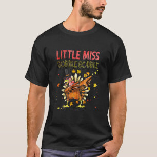 Kids Little Miss Gobble Turkey Thanksgiving Kids T T-Shirt