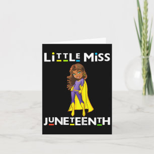 Kids Little Miss Juneteenth Black Girl Melanin Cut Card