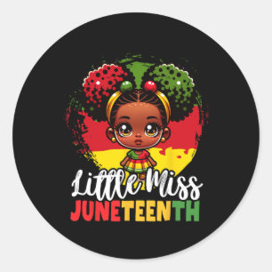 Kids Little Miss Juneteenth Shirt Black History Gi Classic Round Sticker