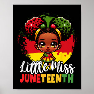 Kids Little Miss Juneteenth Shirt Black History Gi Poster