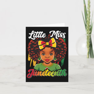 Kids Little Miss Juneteenth Shirt Girl Toddler Bla Card