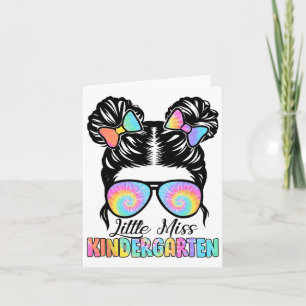 Kids Little Miss Kindergarten Messy Bun Sungles Ti Card