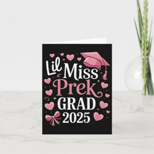 Kids Little Miss Pre-k Grad 2025 Preschool Girls P Card