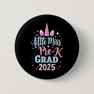Kids Little Miss Pre-k Grad Preschool Girls Prek G 6 Cm Round Badge