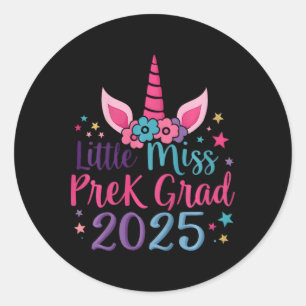 Kids Little Miss Pre-k Grad Preschool Girls Prek G Classic Round Sticker