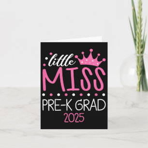 Kids Little Miss Pre-k Grad Preschool Prek Graduat Card