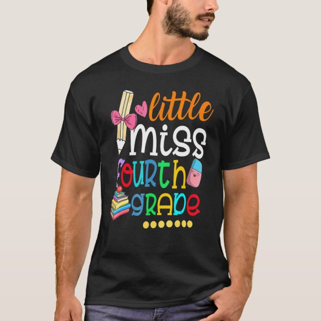 Kids Little Miss Third Grade  Back To School 4th G T-Shirt (Front)