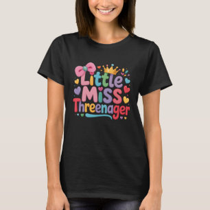 Kids Little Miss Threenager Threenager Girl Birthd T-Shirt