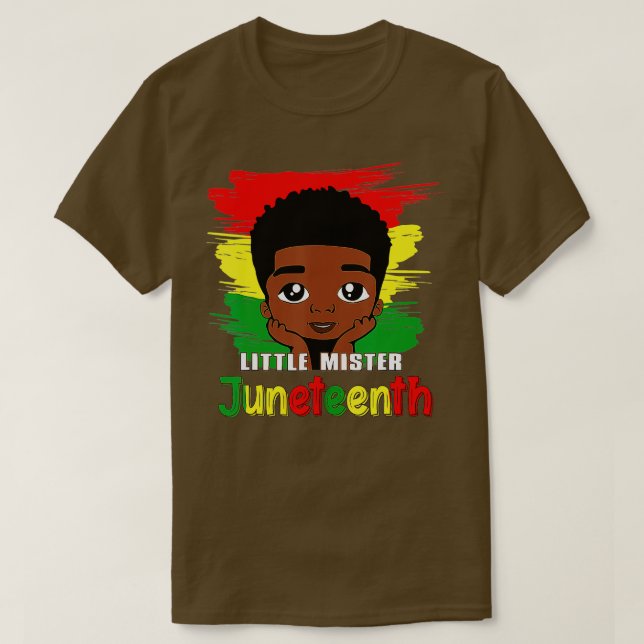 Kids Little Mister Juneteenth Black Boy Toddler Pr T-Shirt (Design Front)