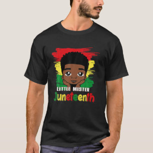 Kids Little Mister Juneteenth Black Boy Toddler Pr T-Shirt