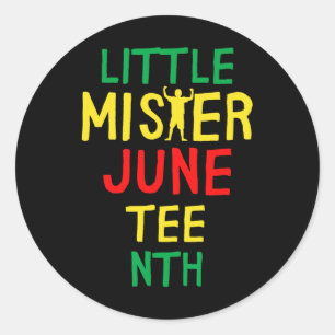 Kids Little Mister Juneteenth Black Son Boys Toddl Classic Round Sticker