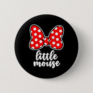 Kids Little Mouse Family Vacation Bow - Youth 6 Cm Round Badge