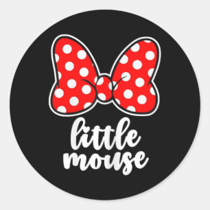 Kids Little Mouse Family Vacation Bow - Youth Classic Round Sticker