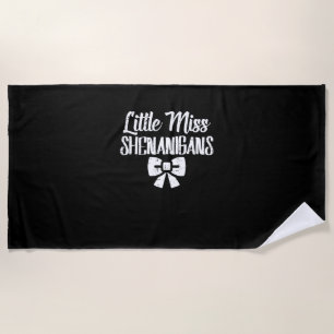Kids Little Ms Shenanigans Cute St Patricks Day Ki Beach Towel