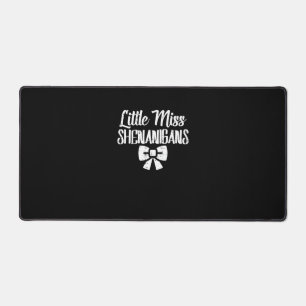 Kids Little Ms Shenanigans Cute St Patricks Day Ki Desk Mat
