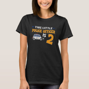 Kids Little Police Officer Is 2 Years Old Policema T-Shirt