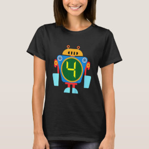 Kids Little Robot Birthday 4th Birthday Technician T-Shirt