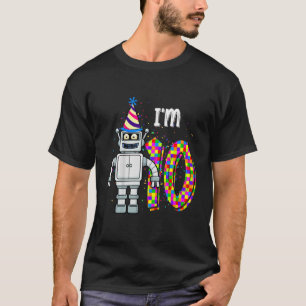 Kids Little Robot I'm 10 Year Old Robotic Science  T-Shirt