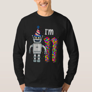 Kids Little Robot I'm 11 Year Old Robotic Science T-Shirt