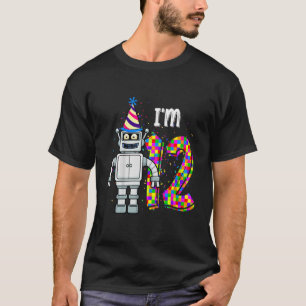 Kids Little Robot I'm 12 Year Old Robotic Science T-Shirt