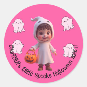 Kids Little Spooks Halloween Party Classic Round Sticker