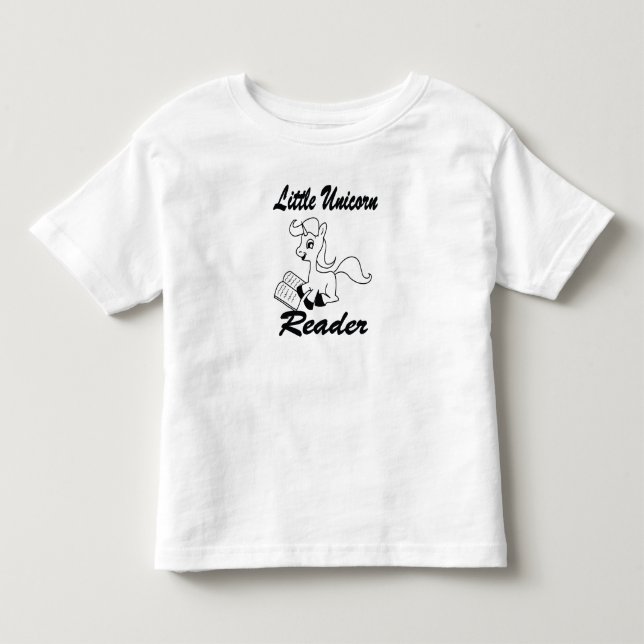 Kids Little Unicorn Reader Black Logo Tee (Front)