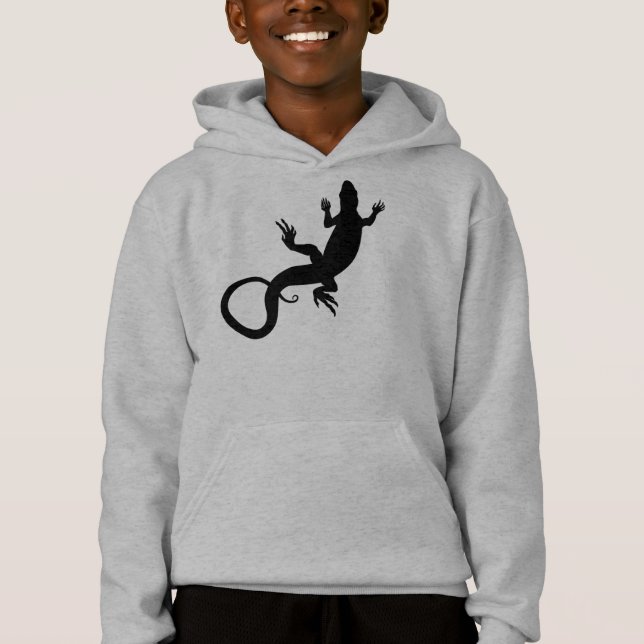 Kid's Lizard Hoodie Reptile Art Kids Sweatshirt (Front)