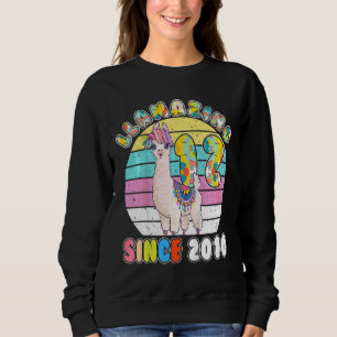 Kids Llama Girl 12 Year Old Llamazing Alpaca Birth Sweatshirt