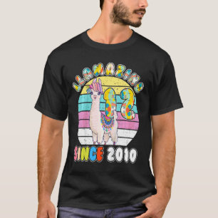 Kids Llama Girl 12 Year Old Llamazing Alpaca Birth T-Shirt