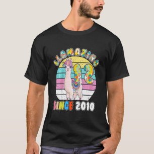 Kids Llama Girl 12 Year Old Llamazing Alpaca Birth T-Shirt