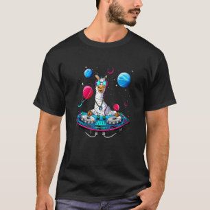 Kids Llama In Space Party Animals Kids DJ Premiu T-Shirt