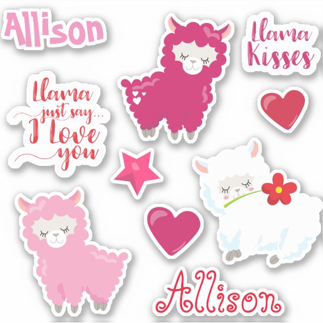 Kids Llama Love  Personalised Fun set (Front)