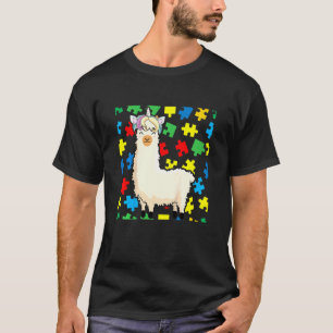 Kids Llamacorn Autism Awareness Llama Unicorn Puzz T-Shirt