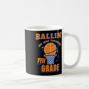 Kids Llin' My Way Through 7th Grade Sketll Sports  Coffee Mug