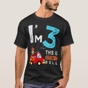 Kids loader 3rd Birthday Party Three Year for Tod T-Shirt