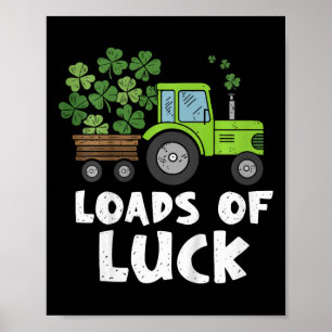 Kids Loads Of Luck Tractor Toddler Boys St Patrick Poster