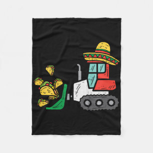 Kids Loads Of Tacos Bulldozer Cinco De Mayo Kid Ba Fleece Blanket