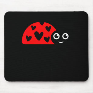 Kids Love Bug Valentines Day, Cute Ladybug With He Mouse Pad